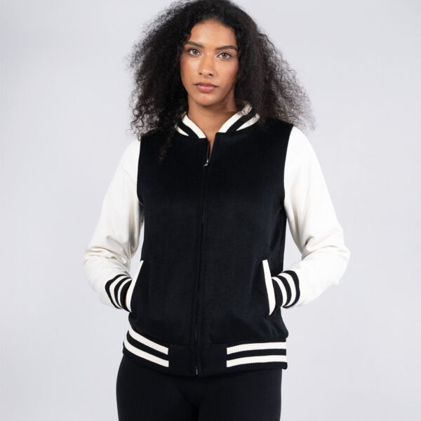 500gsm Women's/Junior Wool Blend Soft Shell Varsity Jacket Thumbnail